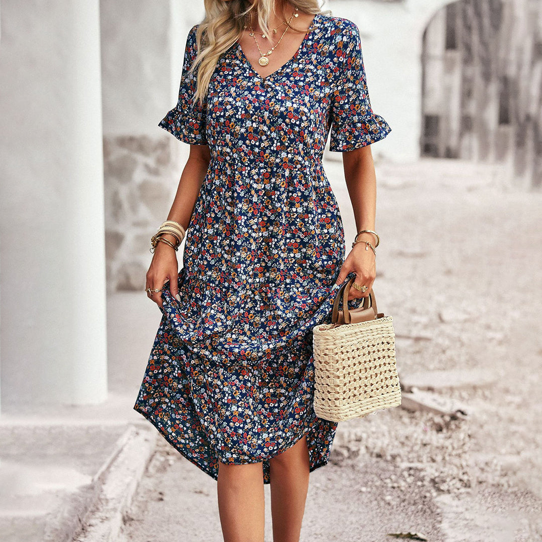 EMERY - Midi-Sommerkleid mit Blumenmuster