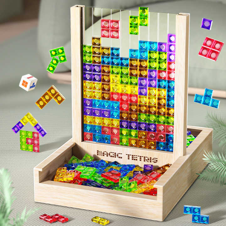 WOODTRIX - Tablero de Tetris de madera ecológico para niños y adultos