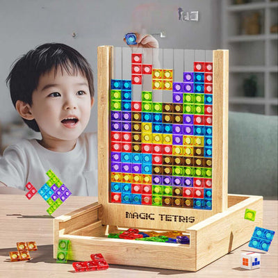 WOODTRIX - Tablero de Tetris de madera ecológico para niños y adultos