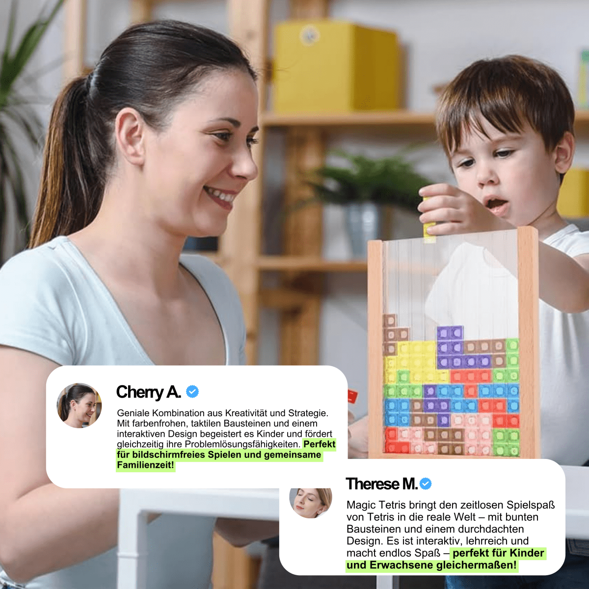 WOODTRIX - Tablero de Tetris de madera ecológico para niños y adultos