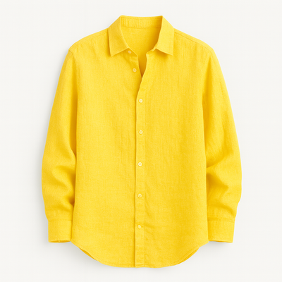 Yellow Textured shirt for men