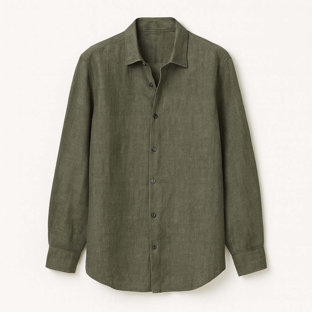 Army Green Textured shirt for men