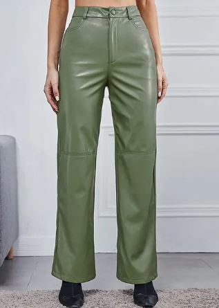 Modische PU Lederhose mit bequemer Passform für den Frühling - Damen