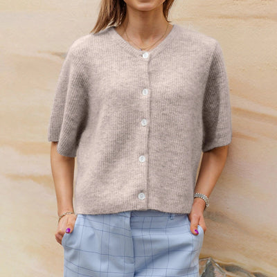 Kurzärmliger Rundhals-Cardigan für Damen | Ideal für alle Jahreszeiten