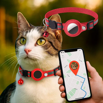 GPS-Tracker-Halsband für Katzen | Schnellverschluss, reflektierendes Design und langlebig für sichere Outdoor-Abenteuer