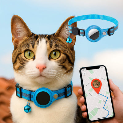 GPS-Tracker-Halsband für Katzen | Schnellverschluss, reflektierendes Design und langlebig für sichere Outdoor-Abenteuer