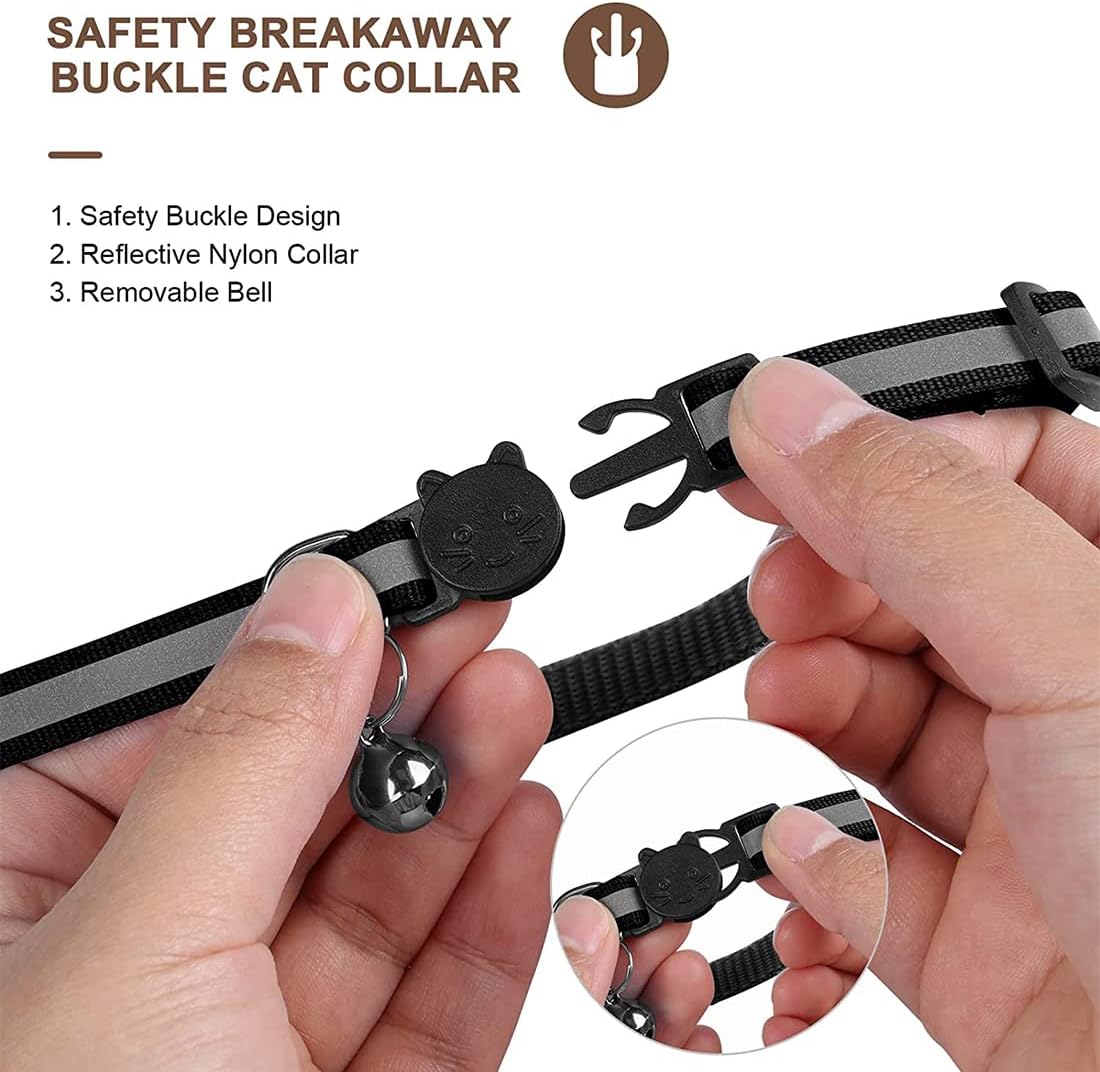 GPS-Tracker-Halsband für Katzen | Schnellverschluss, reflektierendes Design und langlebig für sichere Outdoor-Abenteuer