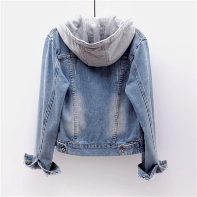 Anneke Denim Damenjacke | Lässiger Look für jeden Tag | Abnehmbare Kapuze