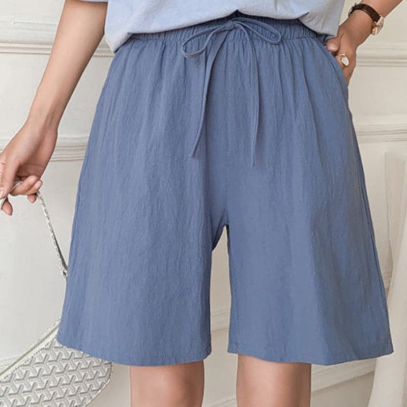 Knielange Shorts für Frauen - Relaxed Fit - Elastischer Bund - Atmungsaktive Naturfasern