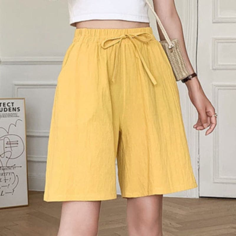 Knielange Shorts für Frauen - Relaxed Fit - Elastischer Bund - Atmungsaktive Naturfasern