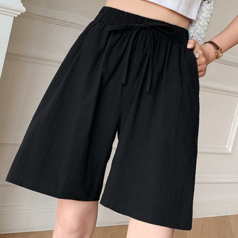 Knielange Shorts für Frauen - Relaxed Fit - Elastischer Bund - Atmungsaktive Naturfasern