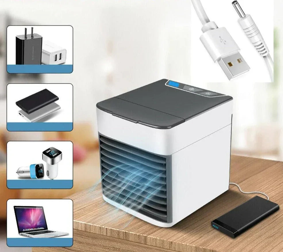 Tragbares Mini-Klimagerät - kühlt, befeuchtet und reinigt - 3-in-1 USB-Luftkühler