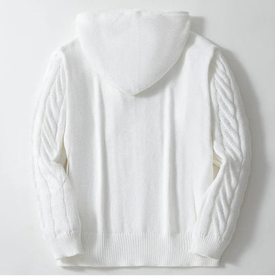 Herren-Hoodie | Zopfmuster, lockere Passform, warme Strickmischung