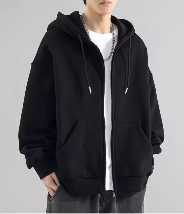 Herren-Hoodie | Baumwolle, lockere Passform mit Reißverschluss