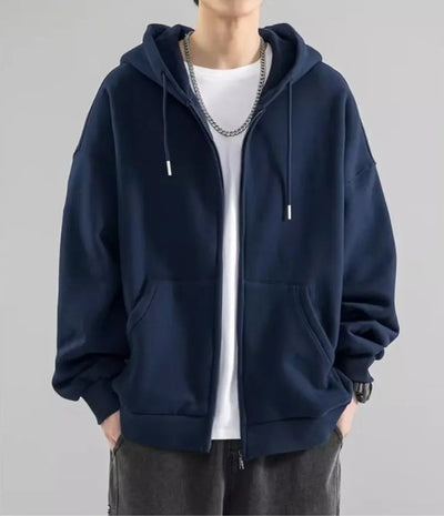 Herren-Hoodie | Baumwolle, lockere Passform mit Reißverschluss
