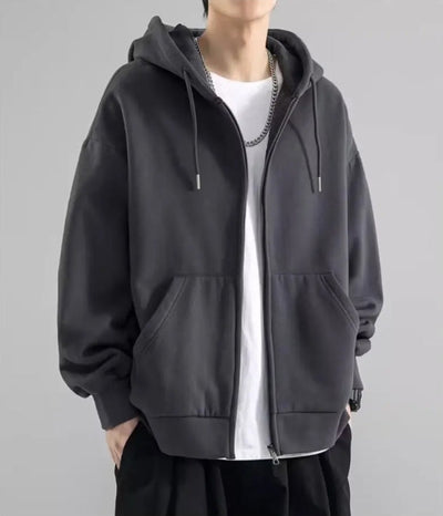 Herren-Hoodie | Baumwolle, lockere Passform mit Reißverschluss