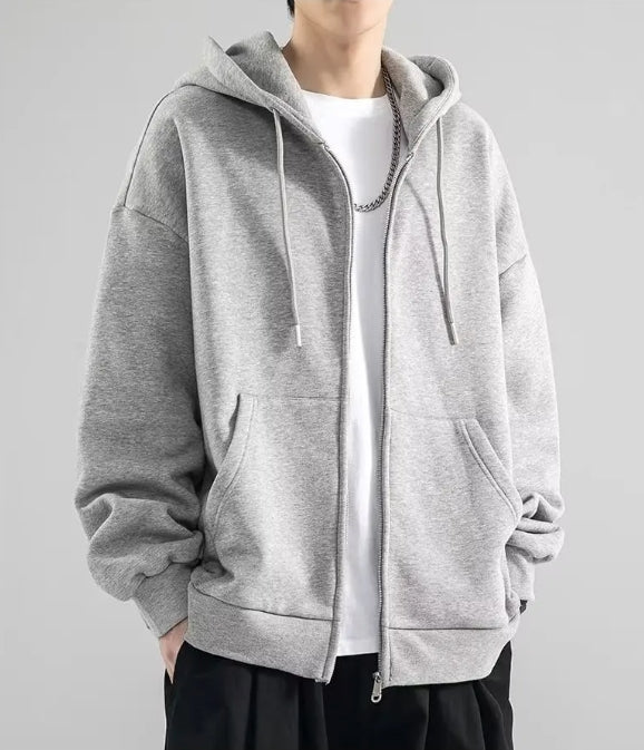 Herren-Hoodie | Baumwolle, lockere Passform mit Reißverschluss