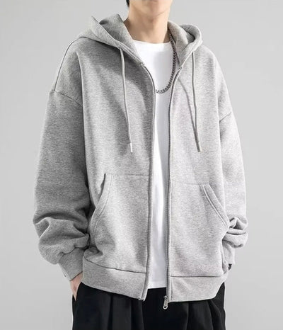 Herren-Hoodie | Baumwolle, lockere Passform mit Reißverschluss