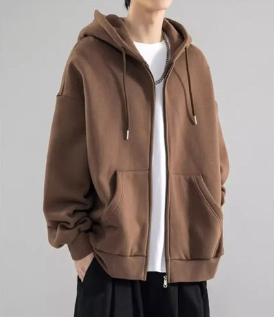 Herren-Hoodie | Baumwolle, lockere Passform mit Reißverschluss