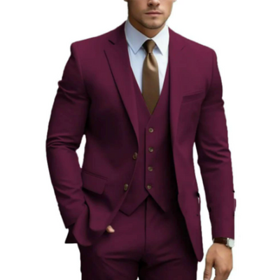 Herrenanzug Hochzeit mit Weste 3-teilig Eleganter Anzug