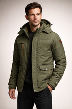 Herren Winterjacke Tactical - Wasserdicht und gefüttert mit abnehmbarer Kapuze