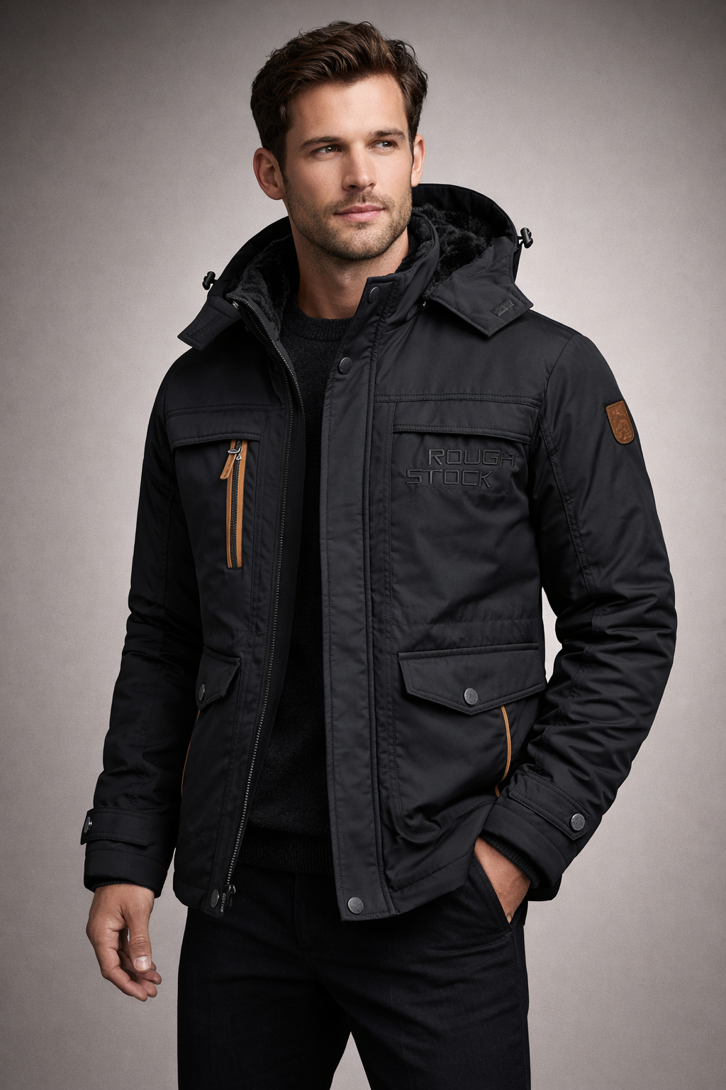 Herren Winterjacke Tactical - Wasserdicht und gefüttert mit abnehmbarer Kapuze