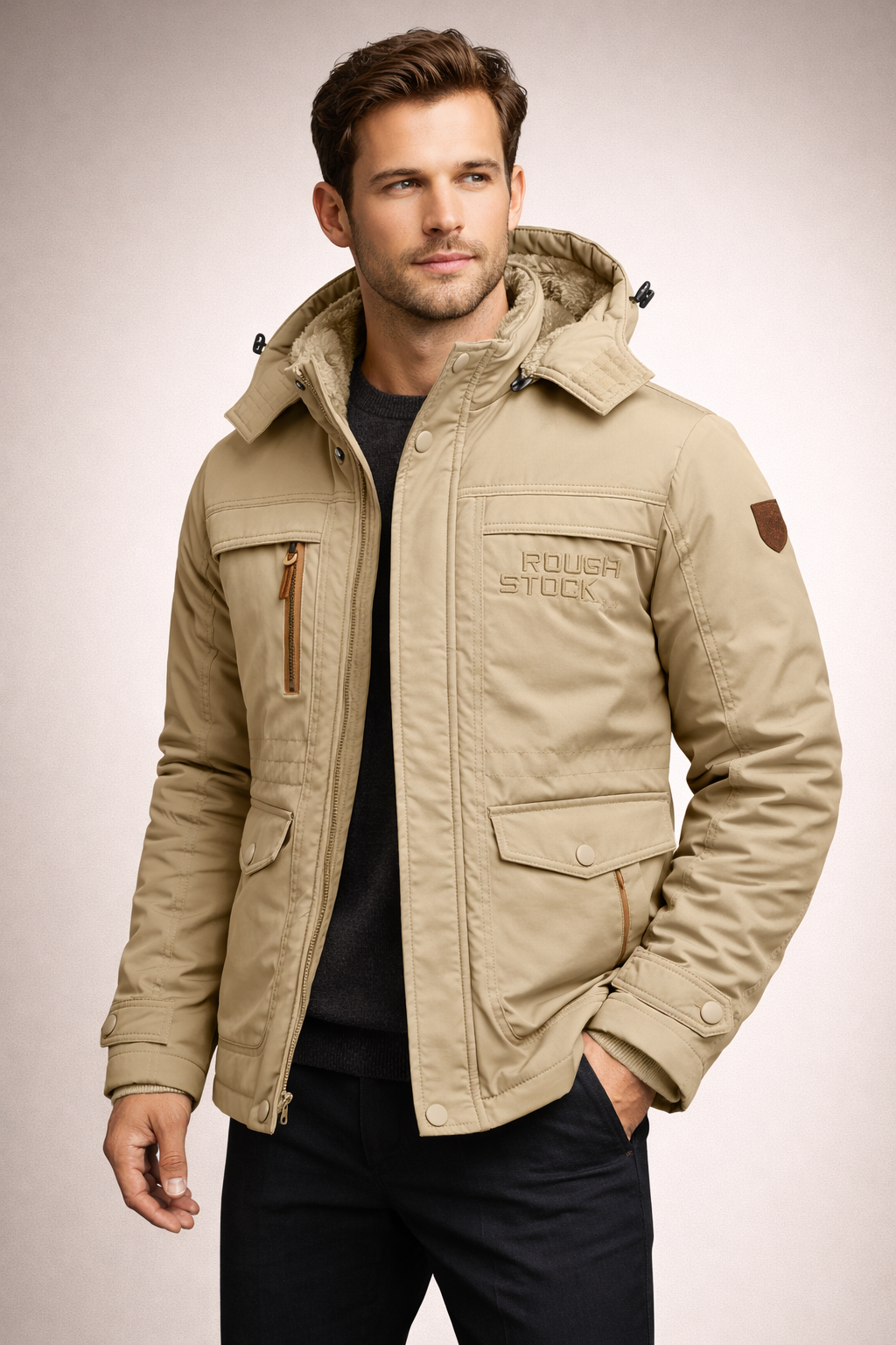 Herren Winterjacke Tactical - Wasserdicht und gefüttert mit abnehmbarer Kapuze