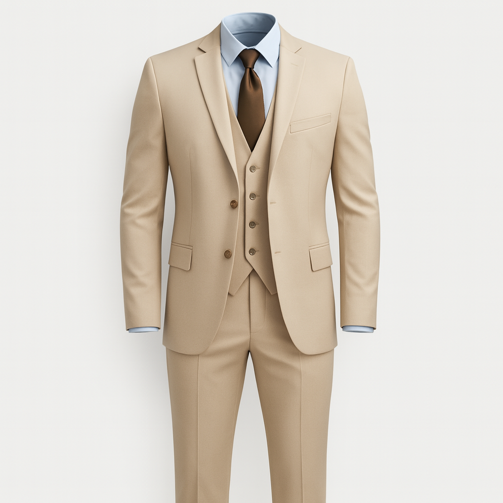 Beige 3-piece Suit
