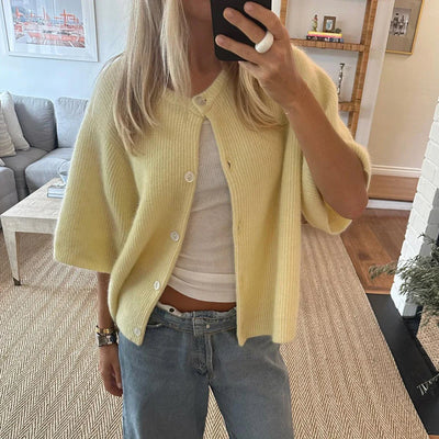 Kurzärmliger Rundhals-Cardigan für Damen | Ideal für alle Jahreszeiten