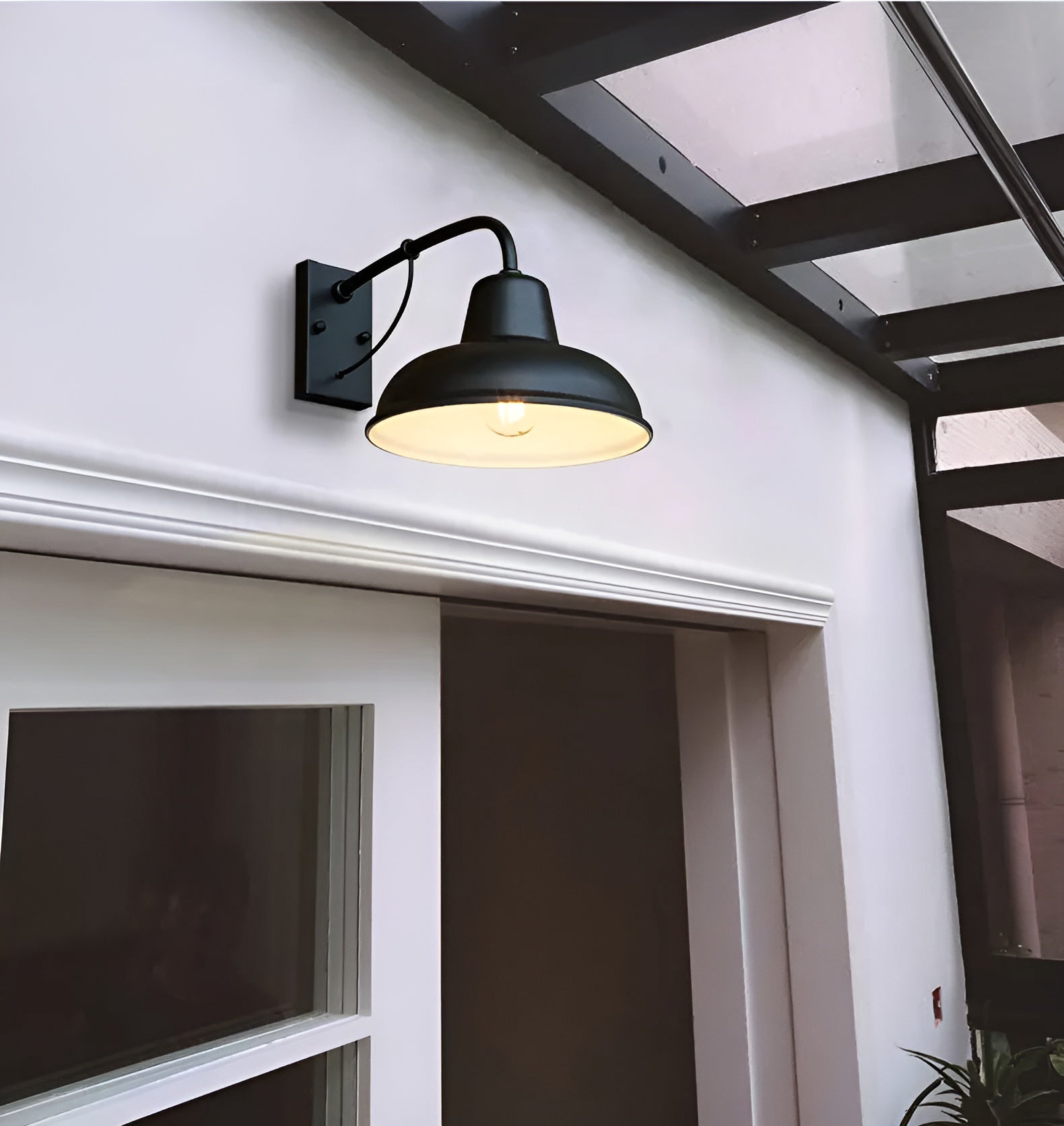 Aisle Fer Sconce - Vintage antikes Scheunenlicht - Schwarz Industrielle Wandleuchte