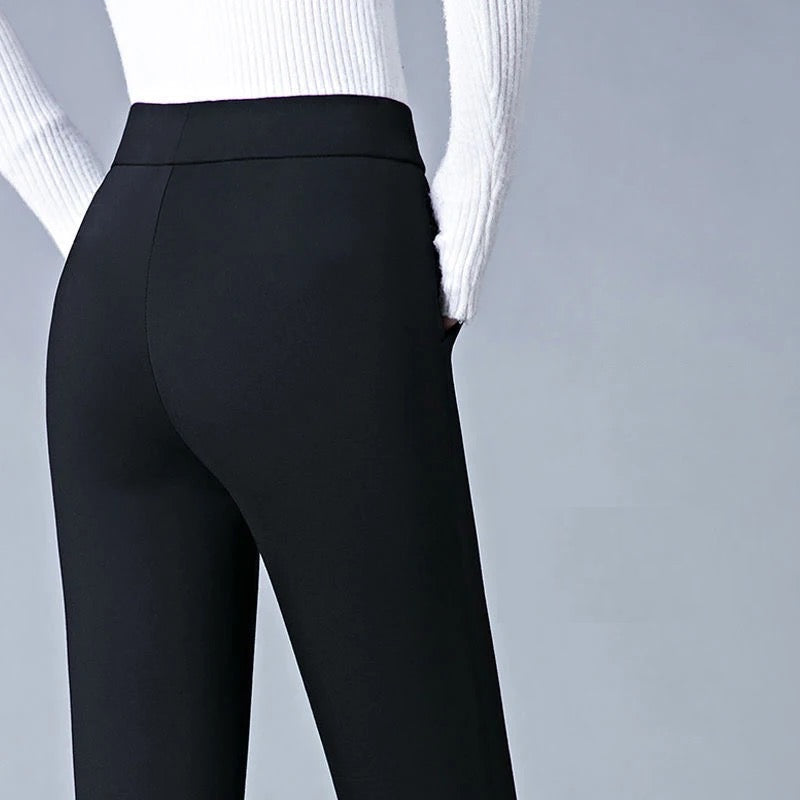 Hochtaillierte Leggings in Stretch-Passform mit Faux-Taschen