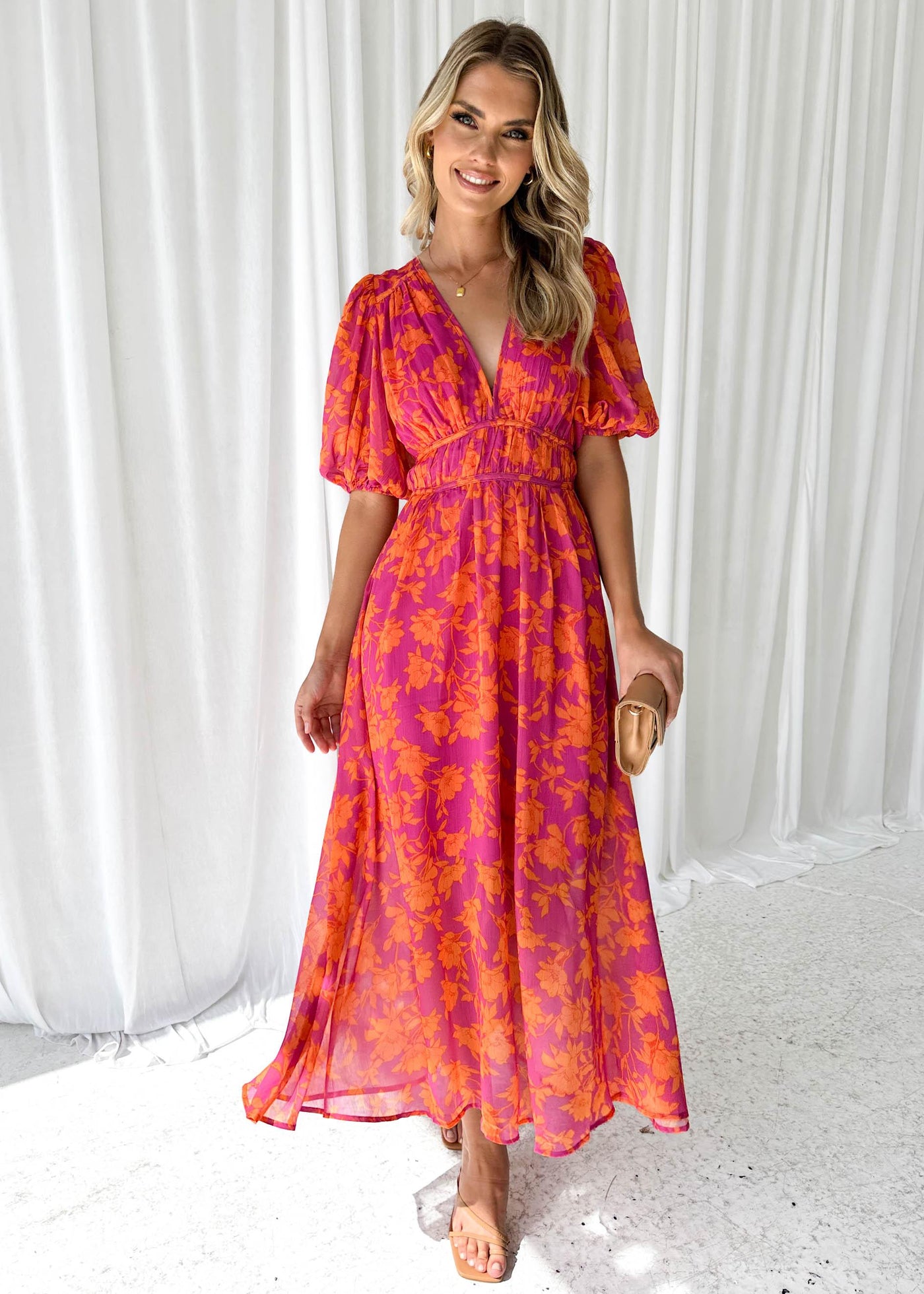 Catherine - Langes Kleid mit Herzausschnitt für Frauen