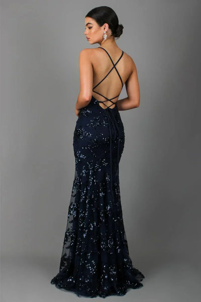 Abendkleid mit Paillettenapplikationen | Eleganz & Glamour | Eng anliegende Passform