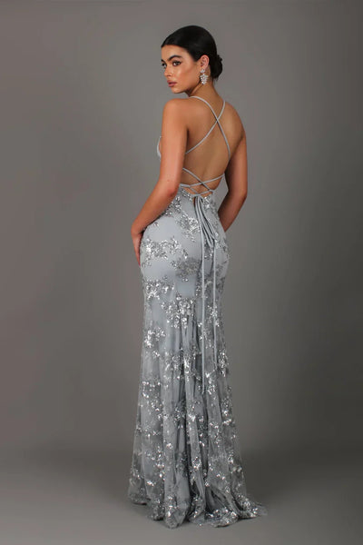 Abendkleid mit Paillettenapplikationen | Eleganz & Glamour | Eng anliegende Passform