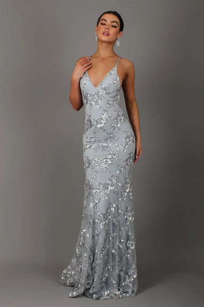 Abendkleid mit Paillettenapplikationen | Eleganz & Glamour | Eng anliegende Passform