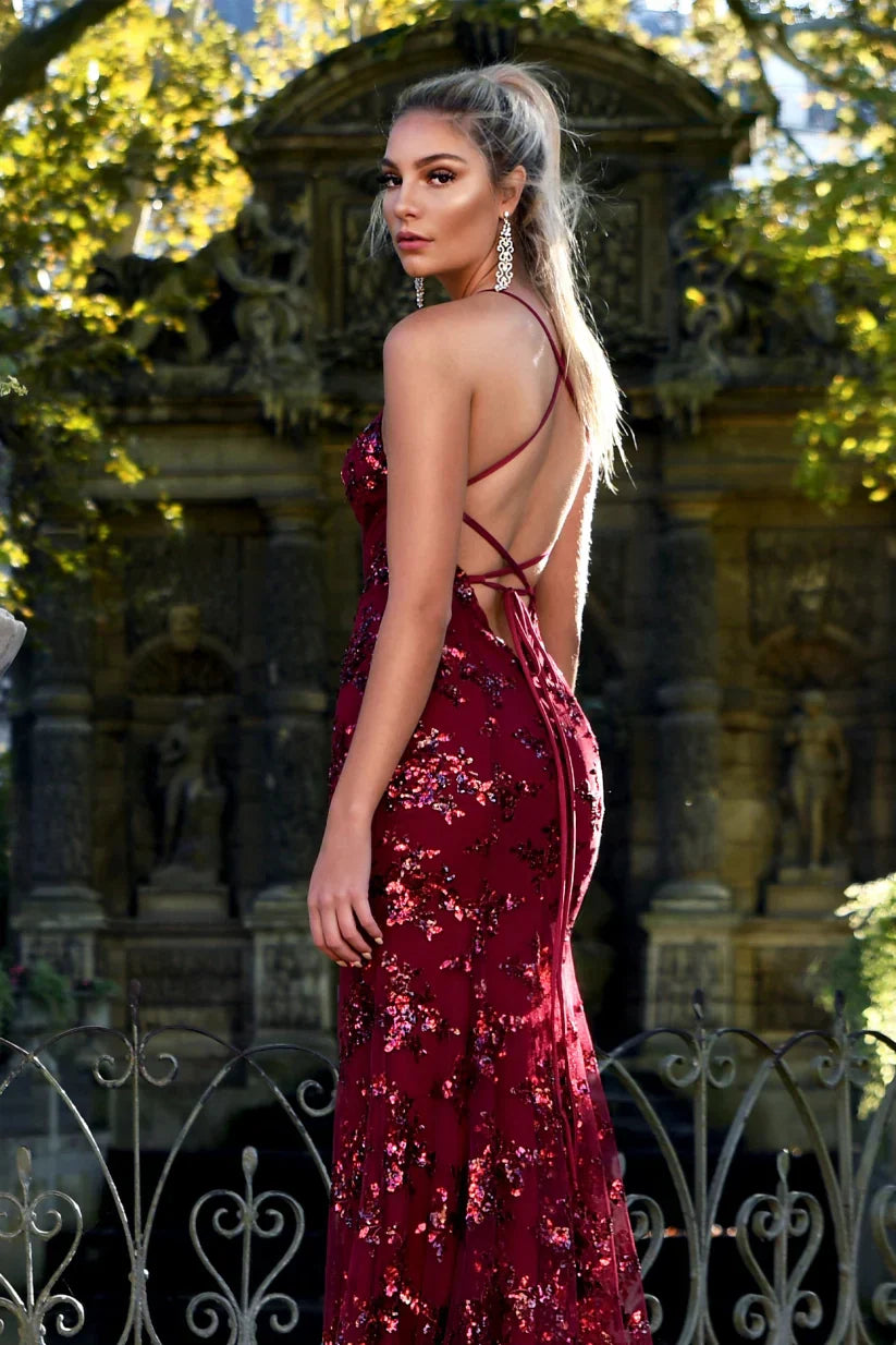 Abendkleid mit Paillettenapplikationen | Eleganz & Glamour | Eng anliegende Passform