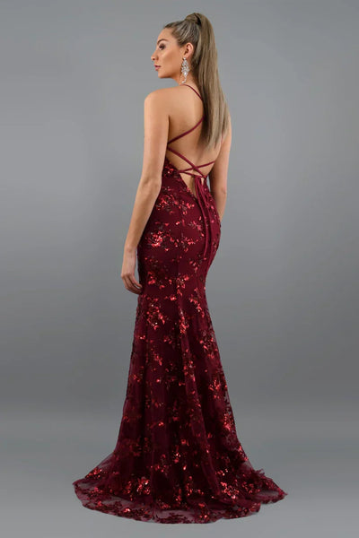 Abendkleid mit Paillettenapplikationen | Eleganz & Glamour | Eng anliegende Passform