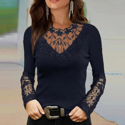 Ketty - Bluse mit V-förmigen Kanten am Hals