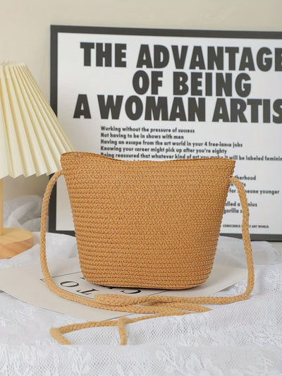 Julia | Boho Straw Crossbody Bag mit Schleife oder Blume - Perfekt für Sommerausflüge!