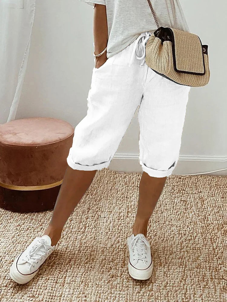 Damenshorts Rosa aus Baumwoll-natürliche Textur - fließend, leicht & trendy Sommer 2025