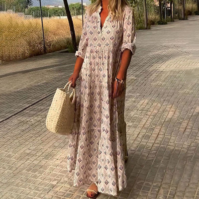 LEILA - Bequemes langes Sommerkleid