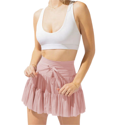 Minirock mit hoher Taille Faltenwurf und integriertem Short