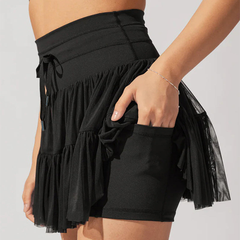 Minirock mit hoher Taille Faltenwurf und integriertem Short