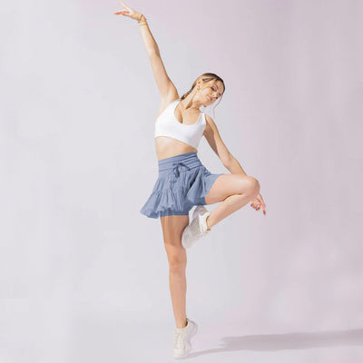 Minirock mit hoher Taille Faltenwurf und integriertem Short