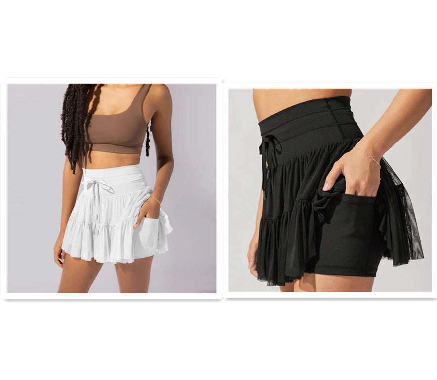 Minirock mit hoher Taille Faltenwurf und integriertem Short