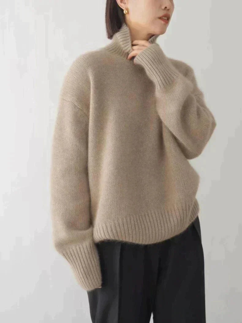 Kuscheliger und schicker Rollkragenpullover natürliche Textur