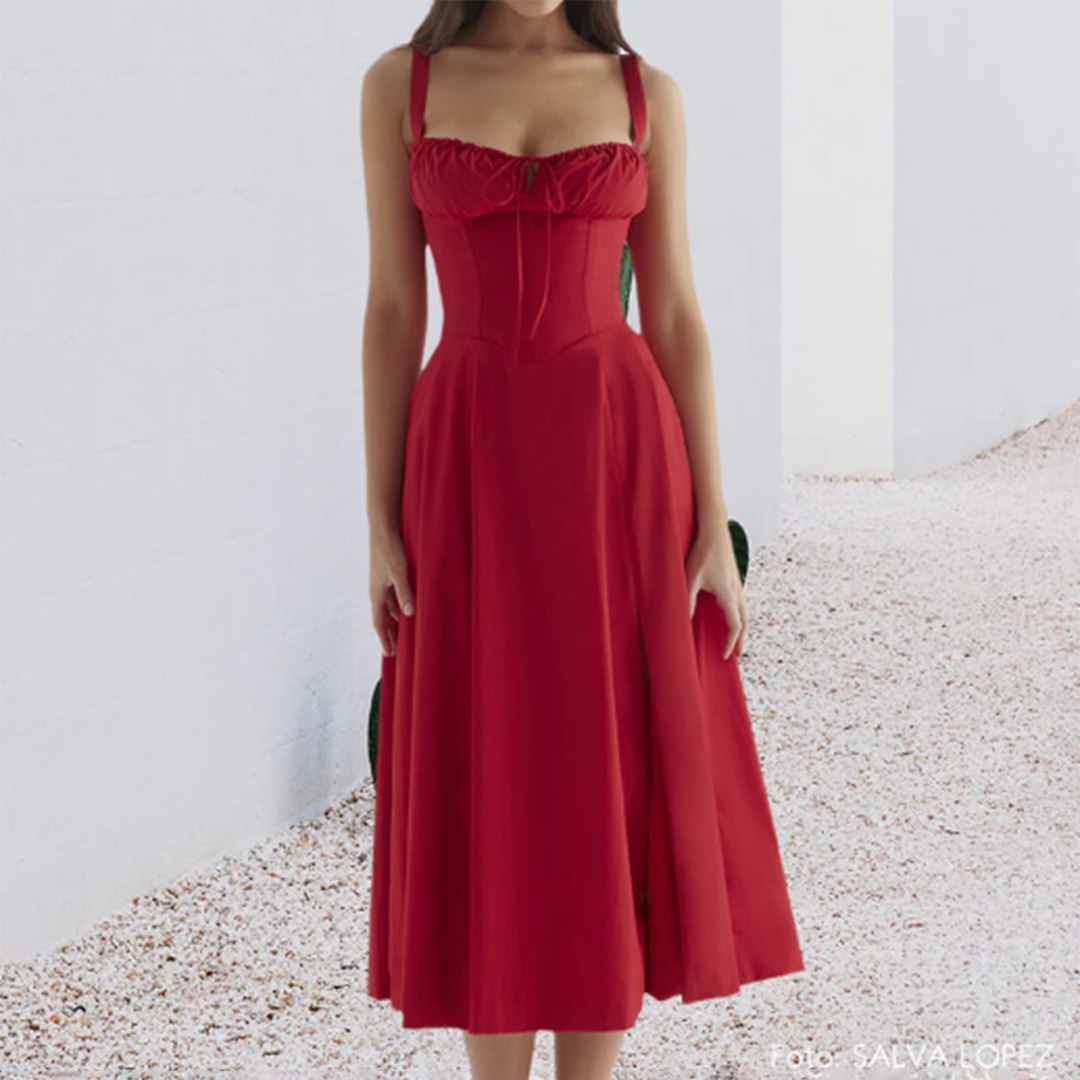 MAIKE - Elegantes Midi-Sommerkleid