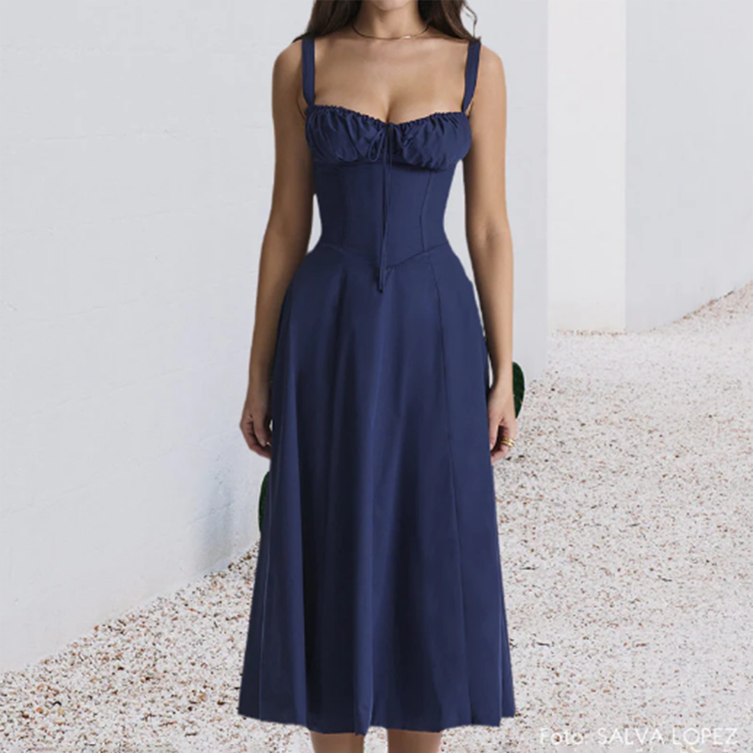 MAIKE - Elegantes Midi-Sommerkleid