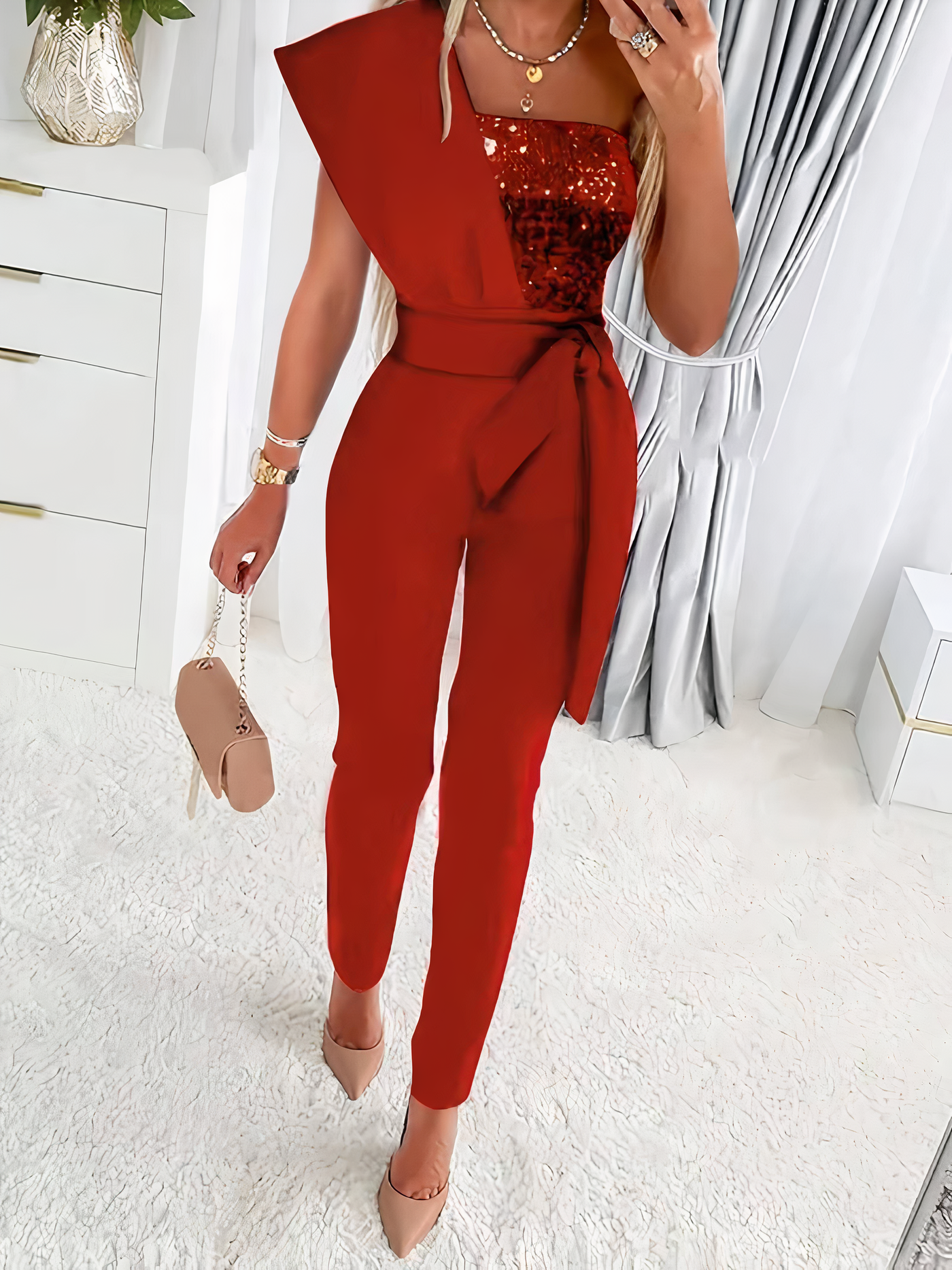 Monroe - Bodycon Overall mit Pailletten