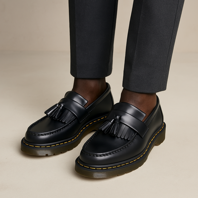 Herrloafers i läder med tofsdetalj - bekväma slip-on-skor för vardag och kväll